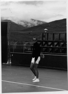 Charlton Heston on the tennis court