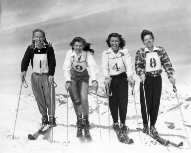 Four members of the 1948 United States Olympic Ski team, women&apos;s