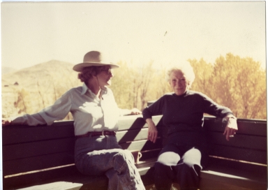 Mary Hemingway Seated Outside in Ketchum