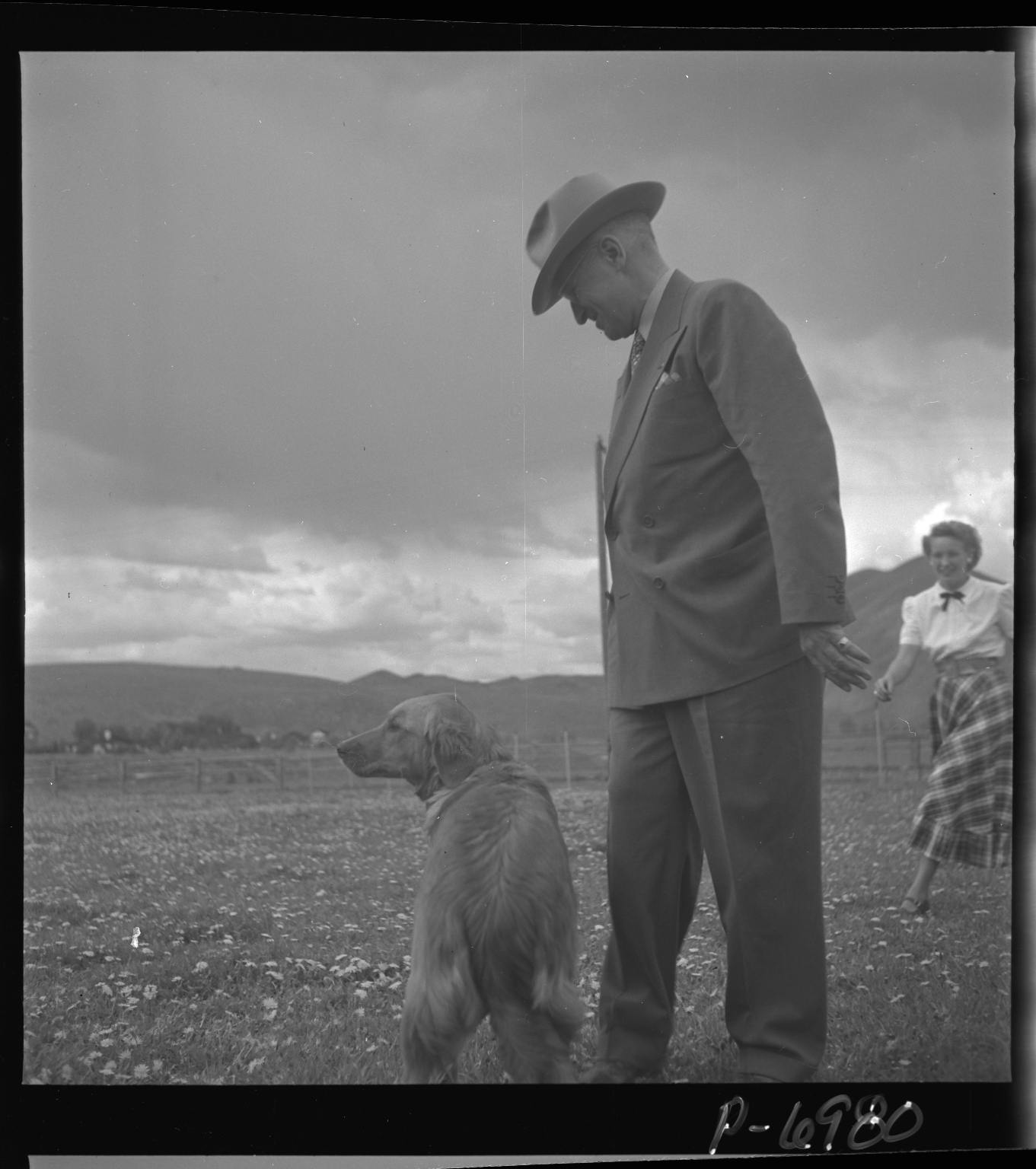 Harry Truman with dog, 1948